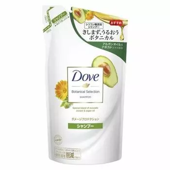 Шампунь Dove Botanical Selection Damage Protection, сменная упаковка 350 г x 4 шт.