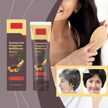 Шампунь Ginseng Multiflorum способствует росту волос, питает кожу головы, увлажняет, контролирует жирность кожи чёрный