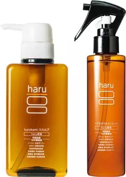 шампунь haru kurokami аминокислота для волос минеральная эссенция интенсивный ежедневный уход набор (400 мл / кожа головы) & (150мл / сыворотка)