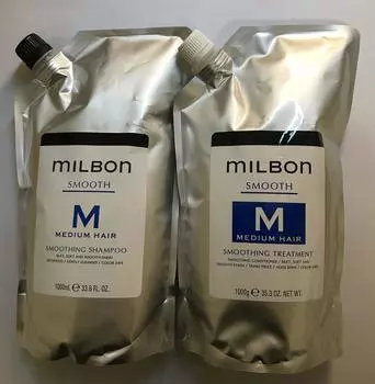 Шампунь и средство для ухода за волосами Milbon Smoothing Medium по 1000 мл каждый. Оригинальный продукт
