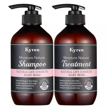 Шампунь Kiren Moisture Nature + набор для ухода с ароматом Baby Rose, 1 набор