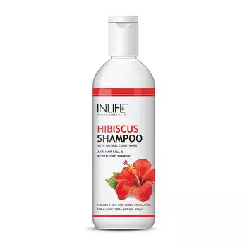 Шампунь-кондиционер с Гибискусом: против выпадения волос (200 мл), Hibiscus Shampoo With Natural Conditioner, INLIFE