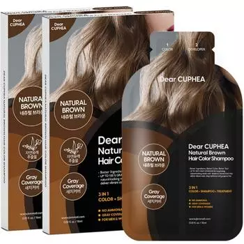 Шампунь-краска Dear Coupeah Hair Color, натуральный коричневый, 2 шт.