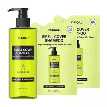 Шампунь Kundal All Day Smell Cover Lime Basil Mandarin Youth + сменный блок, 1 шт.