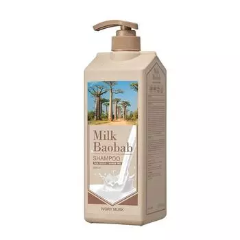 Шампунь Milk Baobab с большим содержанием протеинов, слоновая кость, мускус, 1000 мл, корейский уход за волосами
