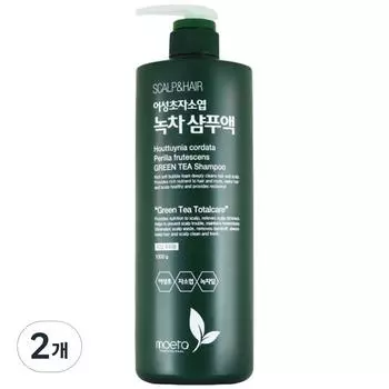 Шампунь Moeta Houttuynia cordata с зеленым чаем и листьями периллы для жирной кожи головы, 1 кг, 2 шт.