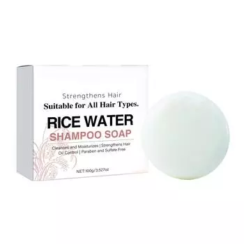 Шампунь-мыло на основе рисовой водыУлучшение волосУвеличение густоты волосУвлажнение и питаниеСмягчение и разглаживание белый