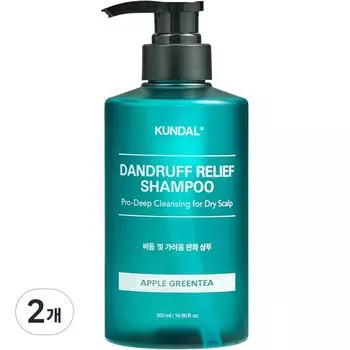 Шампунь от перхоти Kundal Pro Clean с яблоком и зеленым чаем, 500 мл, 2 шт.