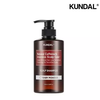 Шампунь от выпадения волос Kundal Caffeine Hair Care, детская присыпка с ароматом кожи головы, 500 мл, 1 шт.