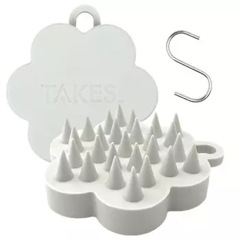 Шампунь под наблюдением дерматолога, массажная головка для головы, спа-щетка для ухода за кожей головы, с S-образным крючком (светло-серый)