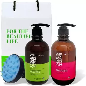 Шампунь Pogonia Moringa Jasmine 500 мл + уход 500 мл + пенная щетка для волос 3 вида подарочного набора + сумка для покупок, 1 комплект, набор корейской косметики