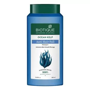 Шампунь против выпадения волос Biotique Ocean Kelp | Шампунь против выпадения волос, сохраняющий блеск | Подходит для всех типов волос | 340 мл