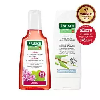 Шампунь Rausch Mellow Volume 200 мл и кондиционер-ополаскиватель на основе коры ивы 200 мл