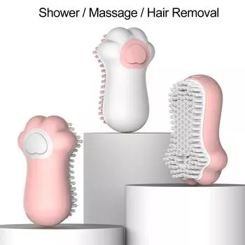 Шампунь с когтями для домашних животных, массажная щетка для ванны, чистая мягкая пена для волос, принадлежности для глубокой очистки, силиконовая многофункциональная расческа для головы для собак розовый