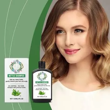 Шампунь с крапивой, питательный шампунь, шампунь для ухода за волосами, предотвращает появление секущихся кончиков, сохраняет свежий аромат 140 мл One Size зелёный