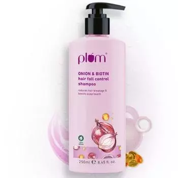 Шампунь с луком, сливой и биотином для контроля выпадения волос | Для всех типов волос | Уменьшает ломкость волос, улучшает здоровье кожи головы | 250 мл