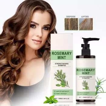 Шампунь с перечной мятой, увлажняющий шампунь, питательный шампунь для вьющихся волос, шампунь для гладкости и сияния, питательный шампунь для волос, 100 мл белый