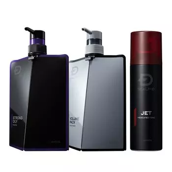 Шампунь Scalp D Strong Oily Set Кондиционер для роста волос для очень жирной кожи с аминокислотами Сделано в Японии Мужской набор из 3 предметов (Шампунь и & Агент) Квази-лекарство