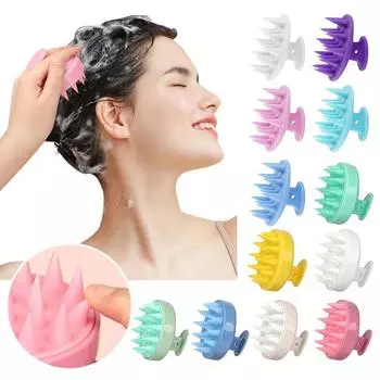 Шампунь, щетка, массажная расческа для головы, силиконовая расческа для мытья волос, массажная щетка для тела, щетка для душа, салон, парикмахерский инструмент зелёный