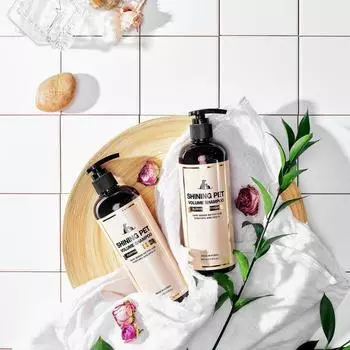 Шампунь Shining Pet Volume с маслом ши, маточным желе и дрожжами, комплексное решение для всех собак, 350 мл, корейский шампунь для домашних животных