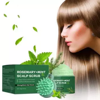 Шампунь-скраб для кожи головы с розмарином и мятой, с массажной щеткой