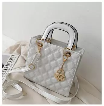 Shangxin алмазная вышитая нитью маленькая женская сумка 2024 года новая корейская версия женская сумка универсальная сумка через плечо портативная сумка принцессы Дианы белый