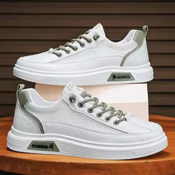 Shangxin дышащие и удобные сетчатые белые туфли для повседневного отдыха и работы, мужская обувь 39