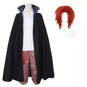 Shanks Cosplay RED Movie Version Top and Bottom Set Косплей Событие Красные Волосы Shanks Костюм Рождество Аниме Хэллоуин Маскировка Школьный Фестиваль Унисекс