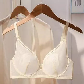 Shantou thin underwear crystal cup large size large chest small soft steel ring bra light and thin adjustment bra women 34/75BC