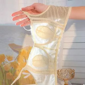 Shantou Underwear Women s Lace Thin No Steel Rim Rabbit Ear Cup Large Breasts Small Gathering No Traces Beautiful Back Bra Women 34/75BC