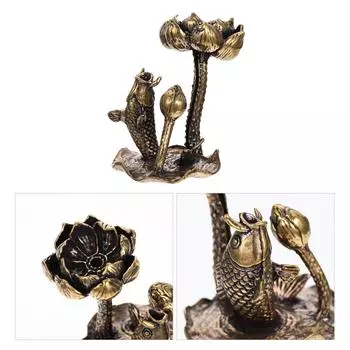 Shantou Zen Украшение Домашний Декор Подставка Для Благовоний Курильница Винтажная Домашняя Курильница Медь Чистая золотистый