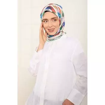 ShantuQ Color Transition Pattern Мягкий шарф Экрю/Зеленый