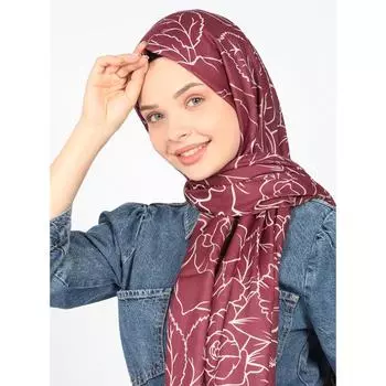 ShantuQ Rose Pattern Мягкая саржевая шаль Бордово-красный