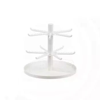 Shape Earring Holder Stand Rotating Necklace Shelf Detachable Jewelry Display Rack Rings Home Rack 2 layer