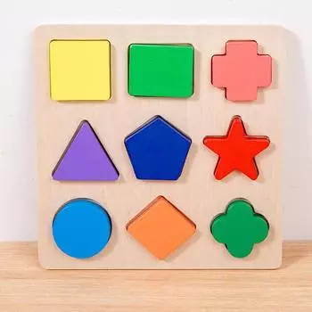 Shape Wooden Recognition Puzzle Toddlers Educational Interactive Children Toy
