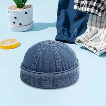 Шапка-бини без полей, удобная, летняя, осенняя, регулируемая, джинсовая, для свиданий