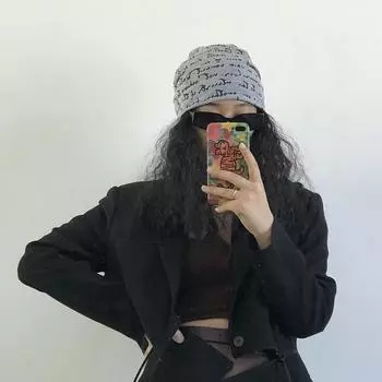 Шапка-бини для мужчин и женщин, модная шапка-тюрбан с буквенным принтом, теплая ветрозащитная шапка для химиотерапии, дышащая голова M 56-58cm