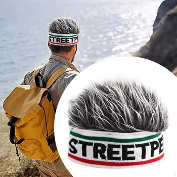 Шапка-бини с шипами, парик для косплея, вязаный для мужчин и женщин, повседневный, для активного отдыха серый