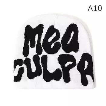 Шапка-бини Вязаная шапка Мужская Женская Абзац Качественная шерстяная шапка Ins Design Sense Холодная шапка Теплые шерстяные шапки унисекс