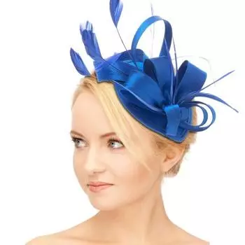 Шапка-чародей с зажимами для оголовья, украшенный перьями головной убор, чаепитие, свадьба, Хэллоуин, шляпа для выступлений для девочек серый