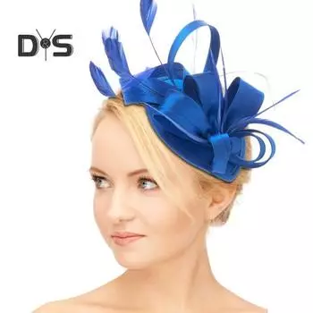 Шапка-чародей с зажимами для оголовья, украшенный перьями головной убор, чаепитие, свадьба, Хэллоуин, шляпа для выступлений для девочек зелёный