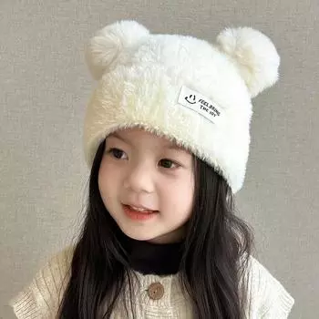 Шапка для девочек зима 2024 новый иностранный стиль милая принцесса женская сокровище ухо шапка дети и девочки зимняя теплая 2-7 years old + 48-53cm