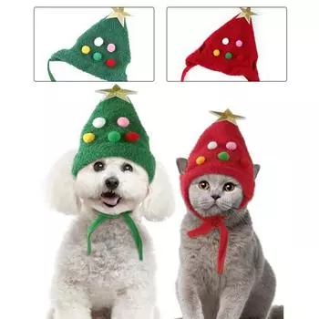 Шапка для домашних животных тонкой работы с эластичной веревкой. Универсальная мягкая зимняя шапка для креативного котенка. L красный