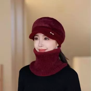 Шапка для пожилых женщин, модная на осень и зиму, элегантная, теплая, для защиты ушей, для путешествий, ветрозащитная, холодная, вязаная шерстяная шапка One size