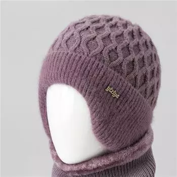 Шапка для пожилых женщин зимняя вязаная теплая защитная шапка для мам с толстым капюшоном для пожилых женщин среднего возраста шерстяная шапка для бабушек и старушек one size
