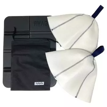 Шапка для сауны, комплект из 2 предметов, моющаяся фетровая белая шапка для сауны [pkpohs] [+коврик для сауны]