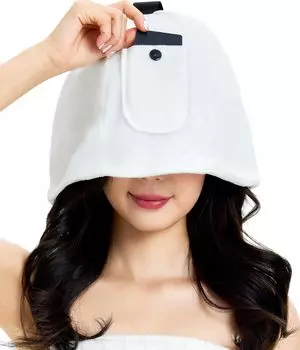 Шапка для сауны с полотенцем для сауны, сауной, сауной, для отдыха, с глубоким горячим эффектом, с защитой от вспышек, белая, с 2 карманами [Sawaiko], мужская, женская, кепка,