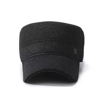 Шапка для старика, мужская зимняя, для отца среднего возраста, для пожилых людей, для дедушки, для старика, флисовая шапка-ушанка серый