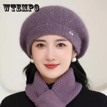 Шапка из искусственного меха кролика, женская, осень и зима, новый теплый универсальный вязаный берет в иностранном стиле, пуловер single hat