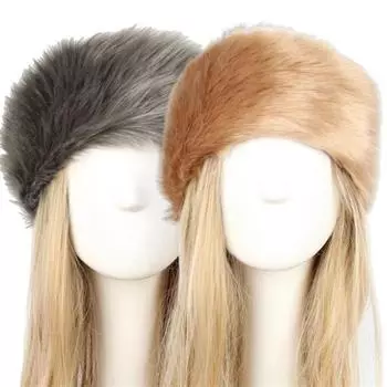 Шапка из искусственного меха Шикарный пушистый мягкий пустой верх Зимний лыжный головной убор One Size коричневый